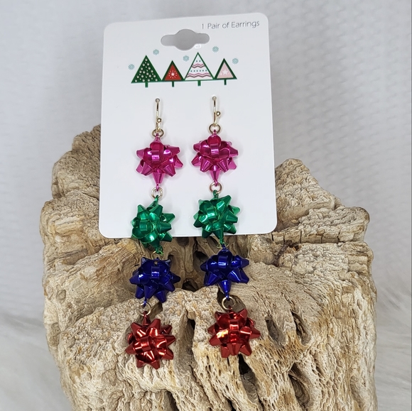 Bow Holiday Earrings - Picture 9 of 9